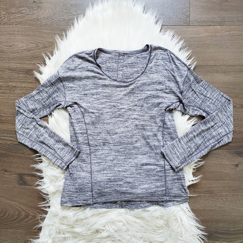 Lululemon Heather Gray Long Sleeve Crewneck Athletic Top